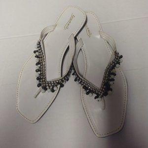 IOANNIS Heavily Beaded Handmade Flip Flop Sandals Shoes Sz 40 10